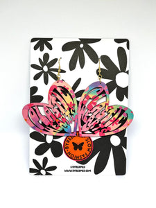 PLASTIC HEARTS - Rainbow Floral - Small Size 8cm x 6cm