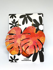 MONSTERA LEAF - Sunset Floral - Large Size 10.5cm x 7.5cm