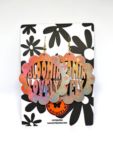 BLOOMIN' LOVELY - Sunrise Floral with Gold Metallic - Medium Size 9.5cm x 7.5cm